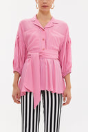 Pink Balloon sleeve    wide cut blouse  19761