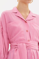 Pink Balloon sleeve    wide cut blouse  19761