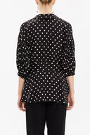 Spotted Balloon sleeve    wide cut blouse  19761
