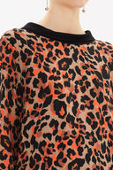 Patterned Contrast fabric detail wide cut blouse  19762