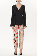 Black Waistband  Blouse  19765