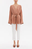 Camel Hair Waistband  Blouse  19765