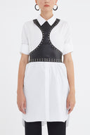 Black Leather  corset   19768