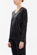Black Sleeveless wide cut blouse  19770