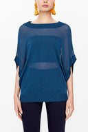 Oil Off shoulder  wide cut tricot  blouse  28828