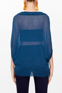 Oil Off shoulder  wide cut tricot  blouse  28828