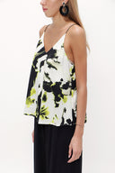 Acid Green Strappy  V-neck  blouse  19792