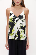 Acid Green Strappy  V-neck  blouse  19792