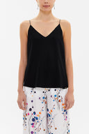 Black Strappy  V-neck  blouse  19792