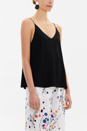 Black Strappy  V-neck  blouse  19792