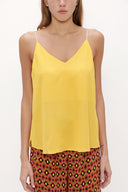 Yellow Strappy  V-neck  blouse  19792