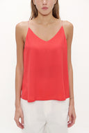 Red Strappy  V-neck  blouse  19792