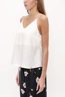 Ecru Strappy  V-neck  blouse  19792