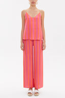 Salmon Strappy  V-neck  blouse  19792