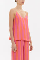 Salmon Strappy  V-neck  blouse  19792