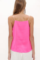 Pink Strappy  V-neck  blouse  19792