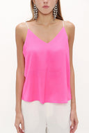 Pink Strappy  V-neck  blouse  19792