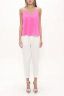 Pink Strappy  V-neck  blouse  19792