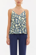 Acid Yellow Strappy  V-neck  blouse  19792