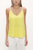 Light Olive Green Strappy  V-neck  blouse  19792