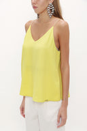 Light Olive Green Strappy  V-neck  blouse  19792