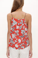 Red Ecru Strappy  V-neck  blouse  19792