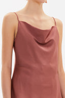 Brown Degage collar  strappy  blouse  19798