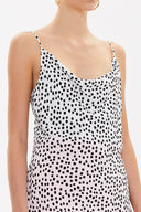 Black White Degage collar  strappy  blouse  19798