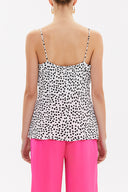 Black White Degage collar  strappy  blouse  19798