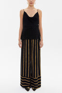 Black Mustard Degage collar  strappy  blouse  19798