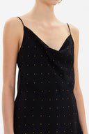 Black Mustard Degage collar  strappy  blouse  19798