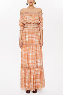 Beige Elastic short sleeve blouse  19803