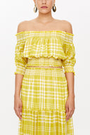 Acid Yellow Elastic short sleeve blouse  19803