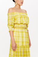 Acid Yellow Elastic short sleeve blouse  19803