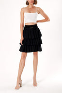 Black Tiered mini skirt 28829
