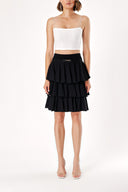 Black Tiered mini skirt 28829