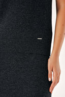 Anthracite Wool and cashmere blended  knitwear suit 28830