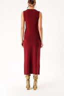 Wine Wool and cashmere blended  knitwear suit 28830