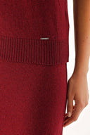 Wine Wool and cashmere blended  knitwear suit 28830