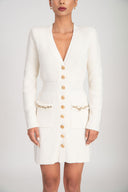 Ecru Knitwear cardigan with pockets and accessory details 28838