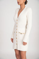 Ecru Knitwear cardigan with pockets and accessory details 28838
