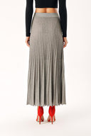 Anthracite Lined pleated midi knit skirt 28854