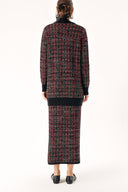 Red Knitwear long skirt and cardigan suit 28857