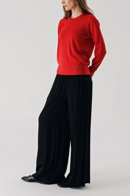 Red Bicycle neck wool knit sweater 28868