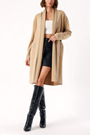 Stone Wool belt long knit cardigan 28874