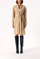 Stone Wool belt long knit cardigan 28874