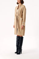 Stone Wool belt long knit cardigan 28874
