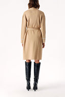 Stone Wool belt long knit cardigan 28874