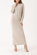Stone Wool and cashmere blended skirt blouse knitwear suit 28884