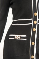 Black Colorblock cardigan with button detail 28886